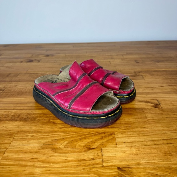 Dr. Martens Other - Dr. Martens Vintage Pink Patent Leather Side Platform Sandals Size 13